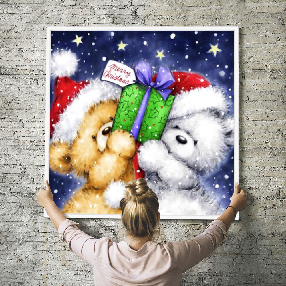 Diamond Painting Wandbild Bärige Weihnachten