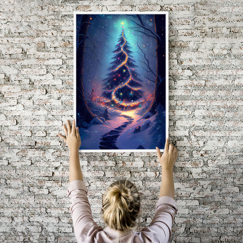 Diamond Painting Wandbild Der kleine Weihnachtsbaum im Wald