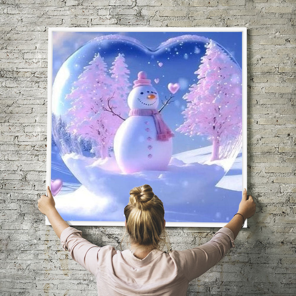 Diamond Painting Wandbild Schneemann der Herzen