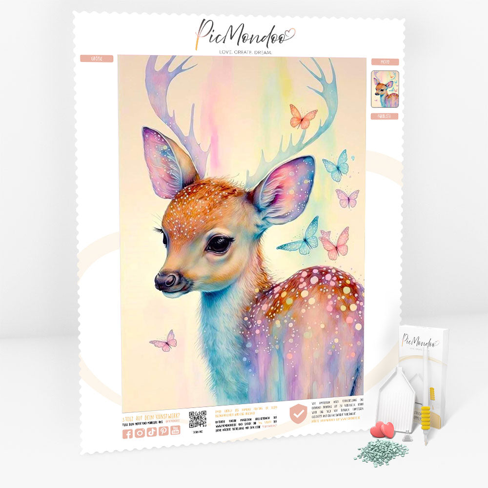 Diamond Painting Leinwand Aquarell Bambi