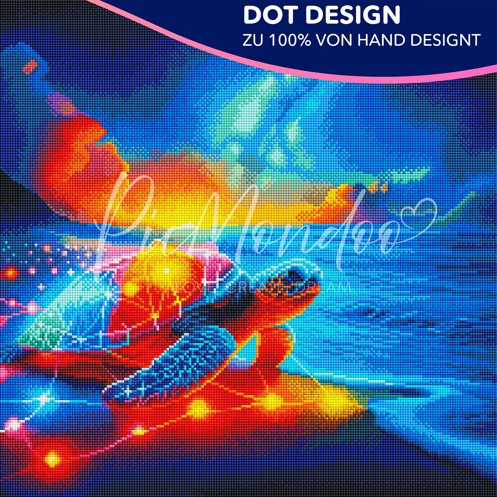 Diamond Painting Dot Design Colorful sparkling turtle
