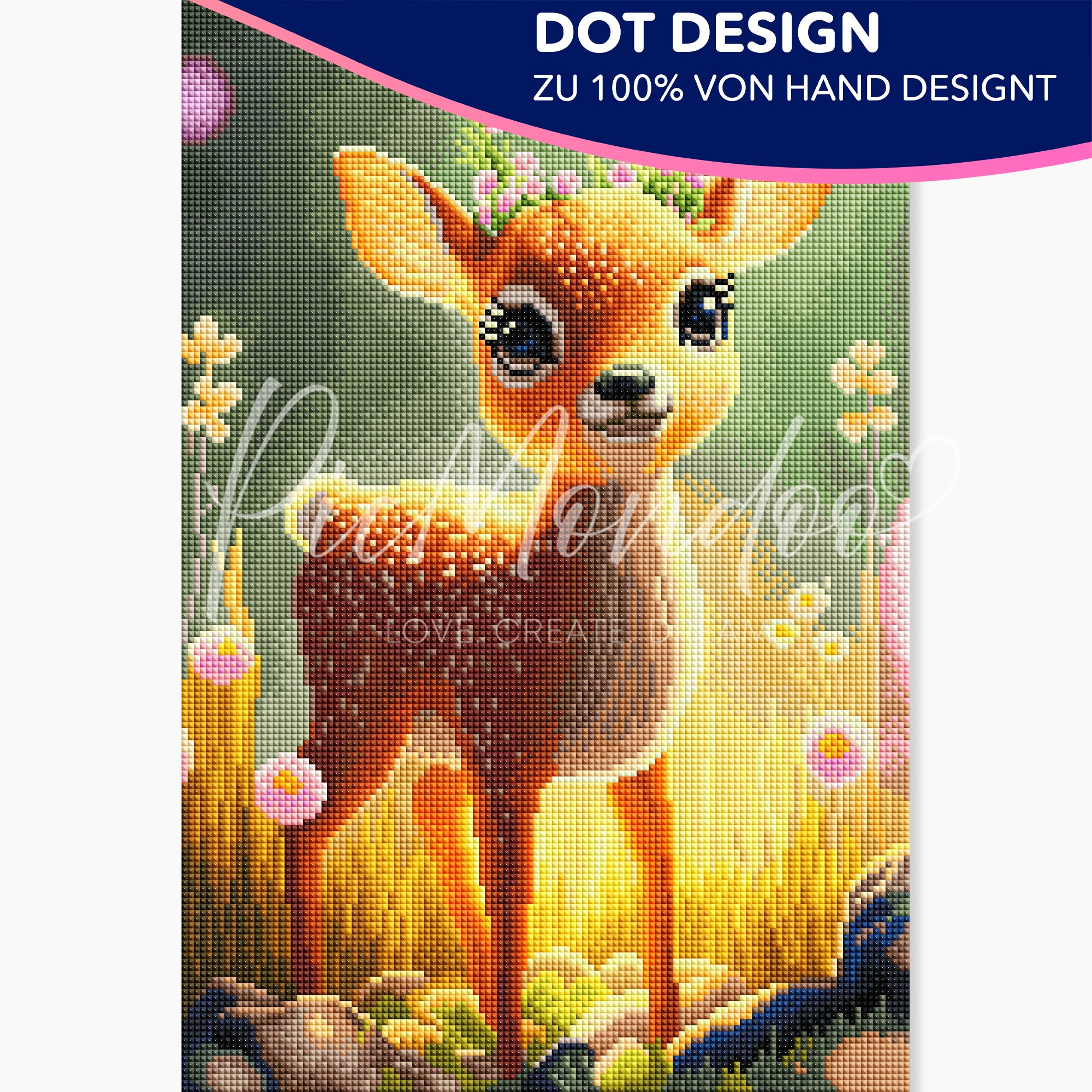 Diamond Painting Dot Design Kleines Rehkitz Anabell "Limited Edition"