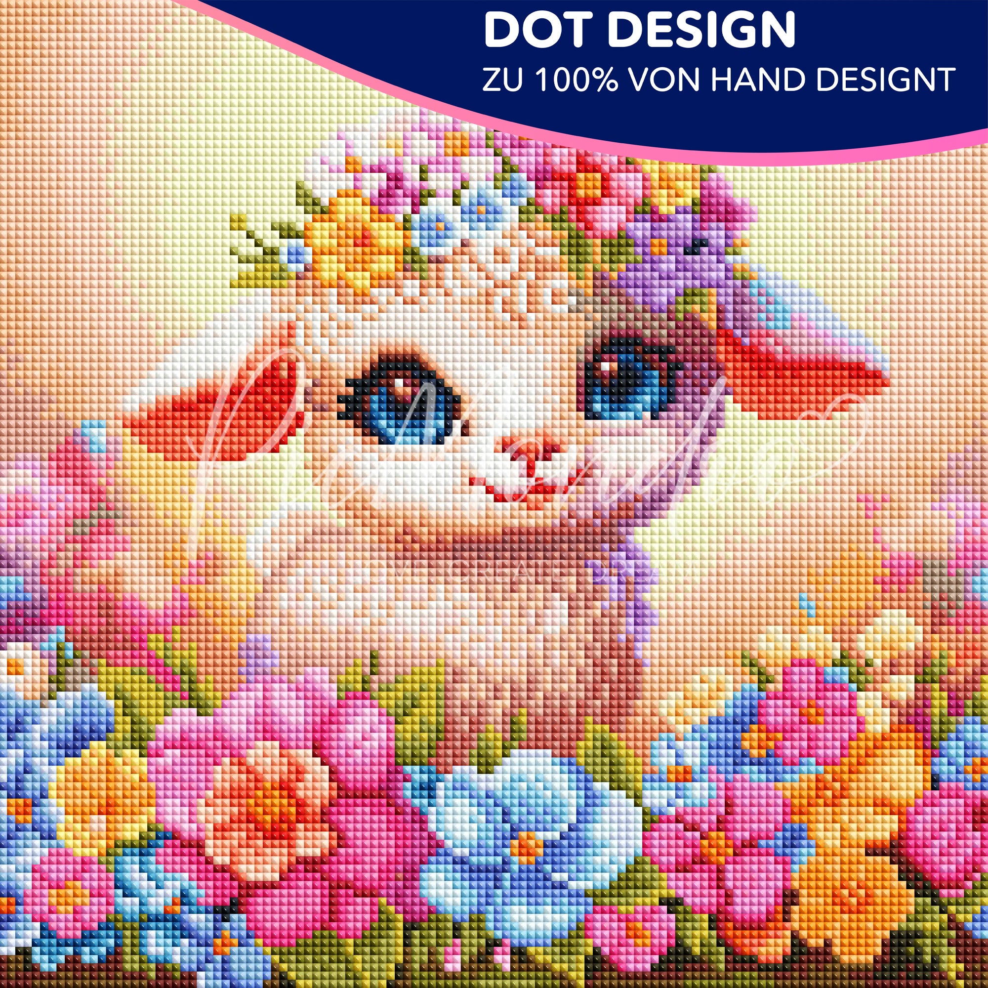 Diamond Painting Dot design Osterlämmchen Lupina