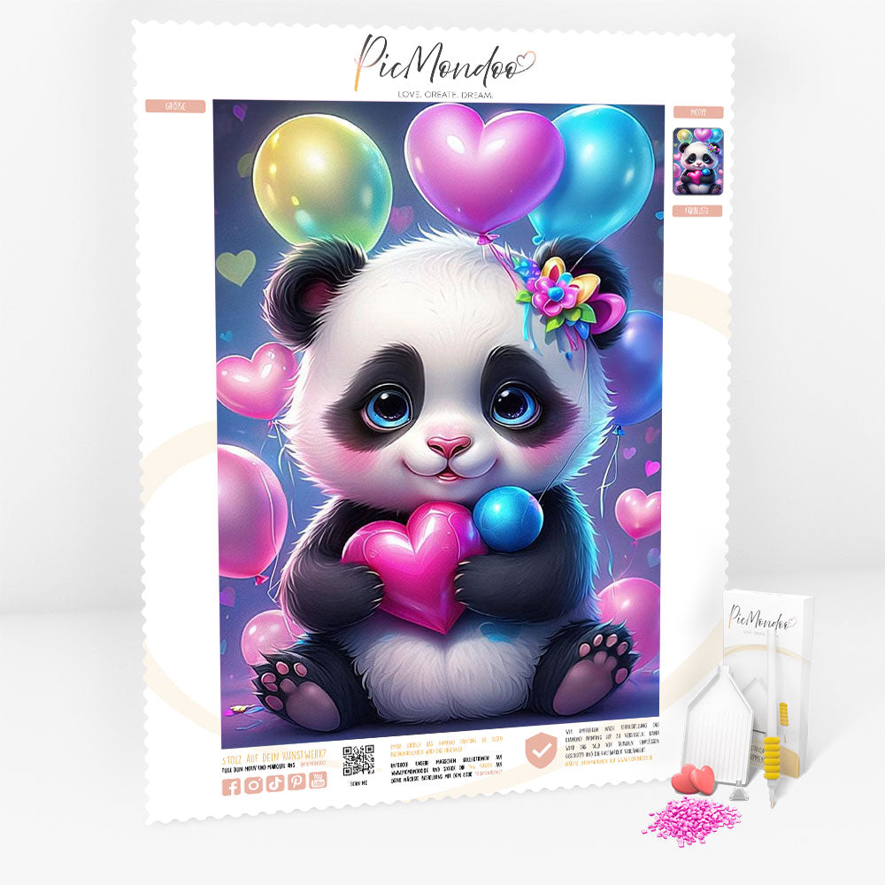 Diamond Painting Leinwand Sweet Panda