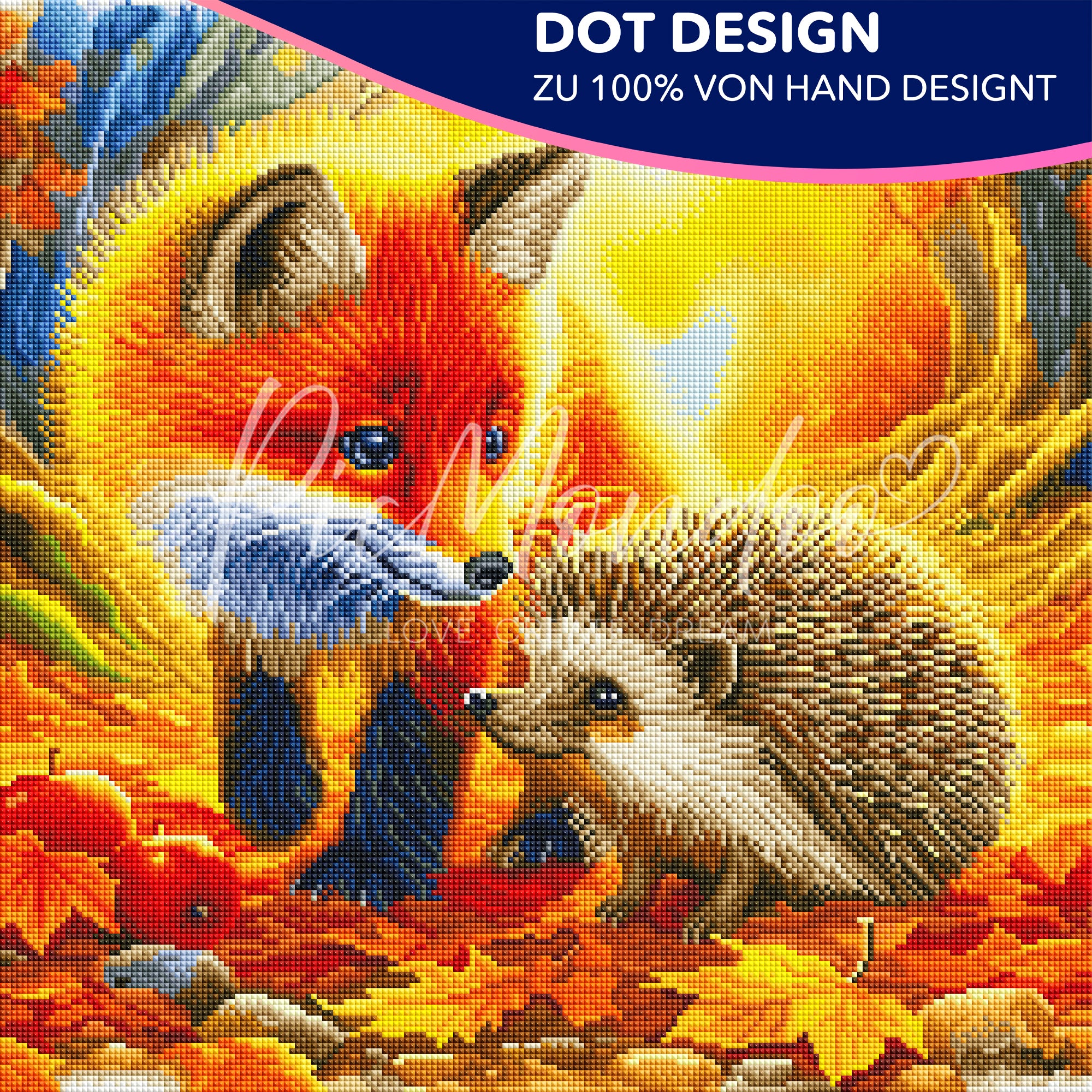Diamond Painting Dot Design Waldtiere im bunten Laub "Limited Edition"