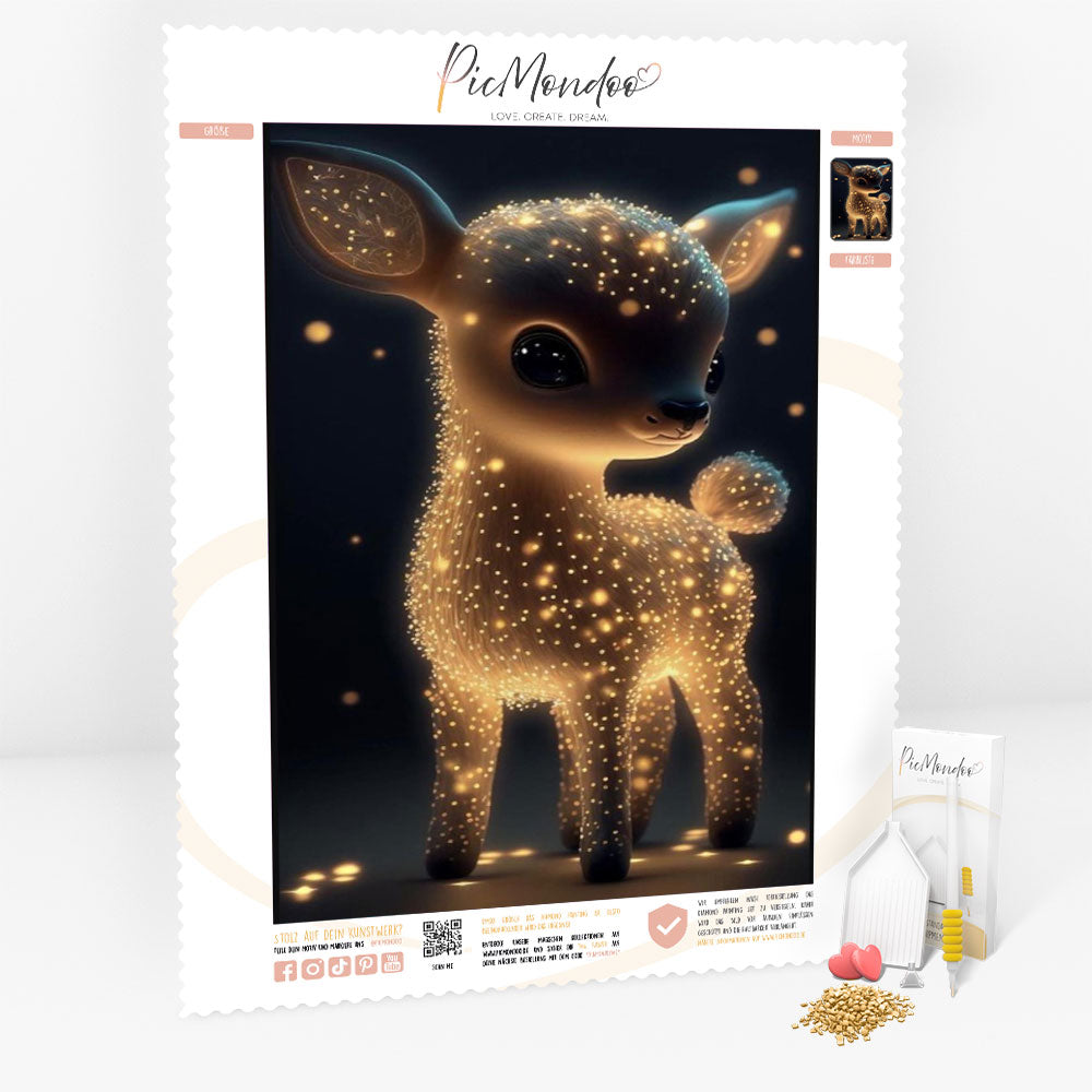 Diamond Painting Leinwand Glitzer Bambi