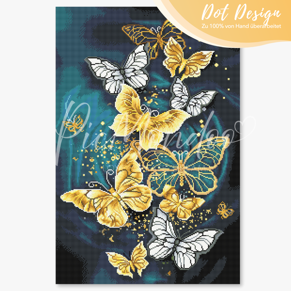 Diamond Painting Multi Special - Goldene Schmetterlinge