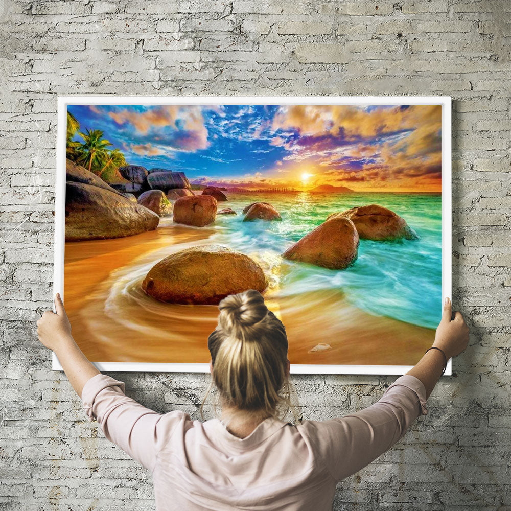 Diamond Painting Wandbild Auszeit am Strand