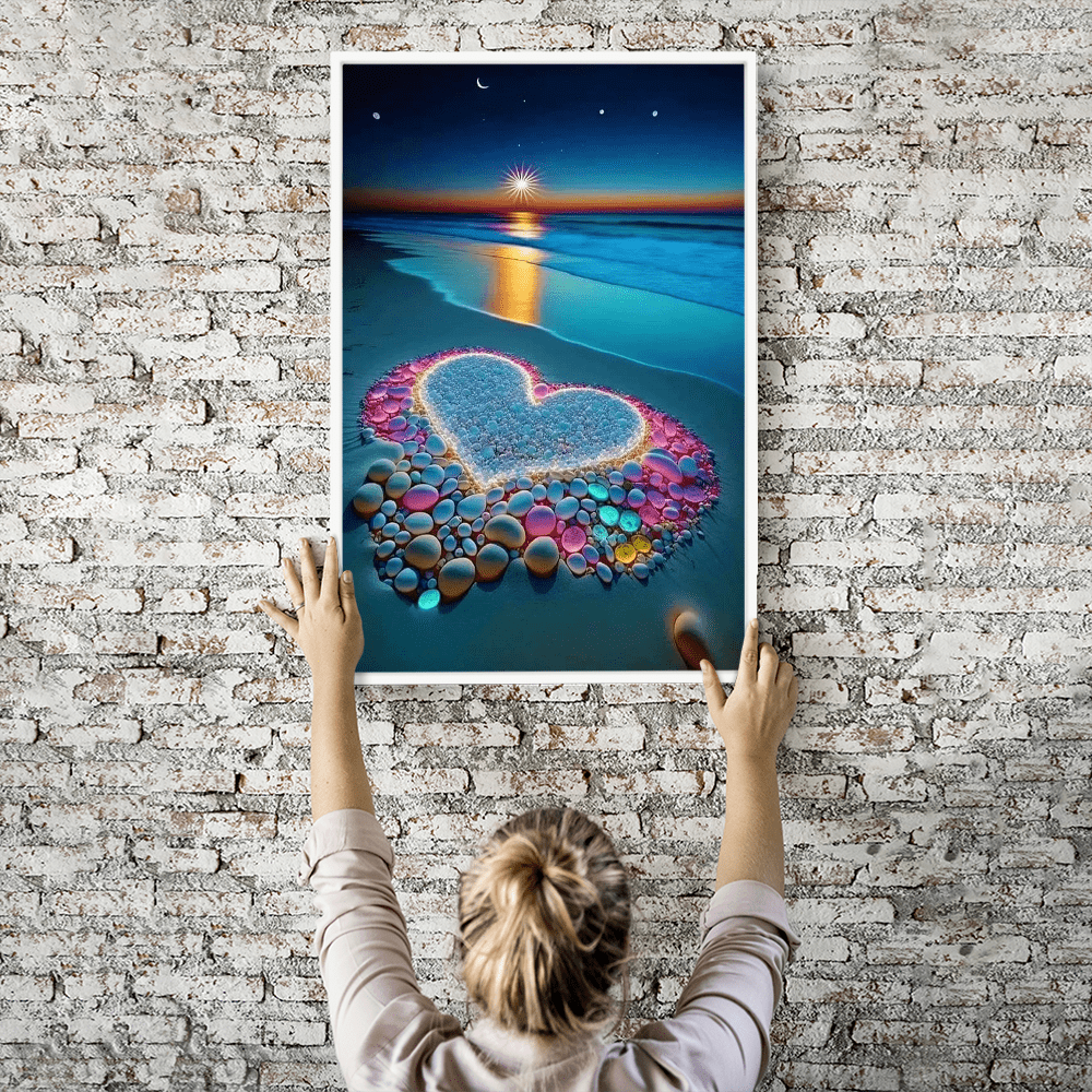 Diamond Painting Wandbild Funkelndes Strandherz