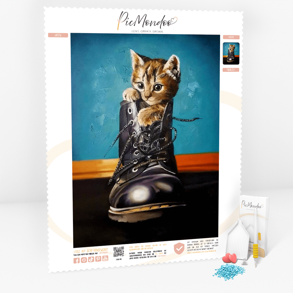 Diamond Painting Leinwand Cat in the boots
