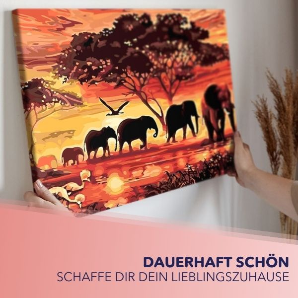 Malen nach Zahlen Set - Giraffe mit ihrem Baby