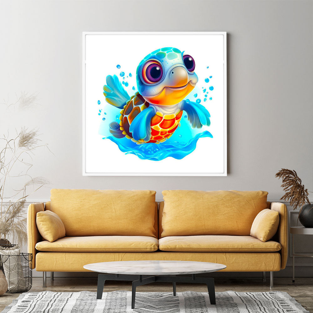 GRATIS Diamond Painting - Planschende Schildkröte