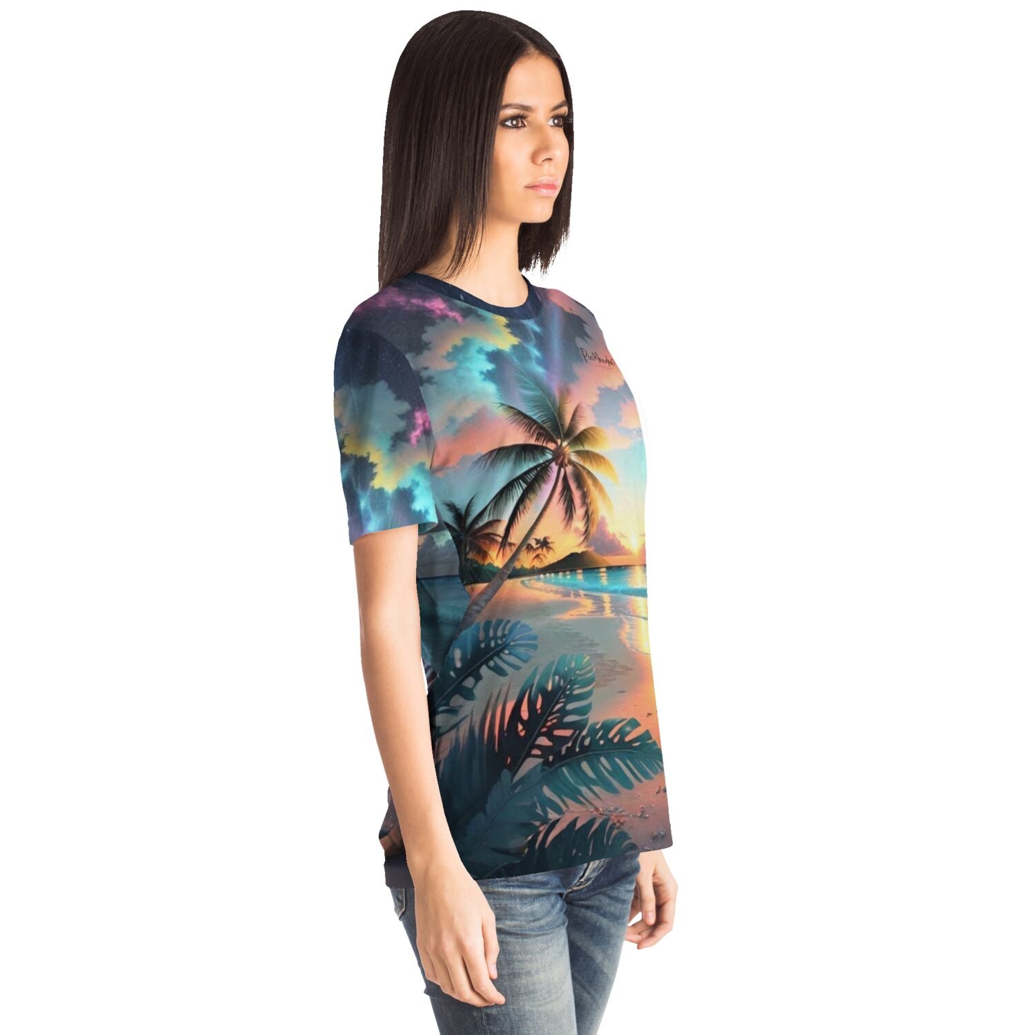 Dreamer T-Shirt - Palme im bunten Abendhimmel
