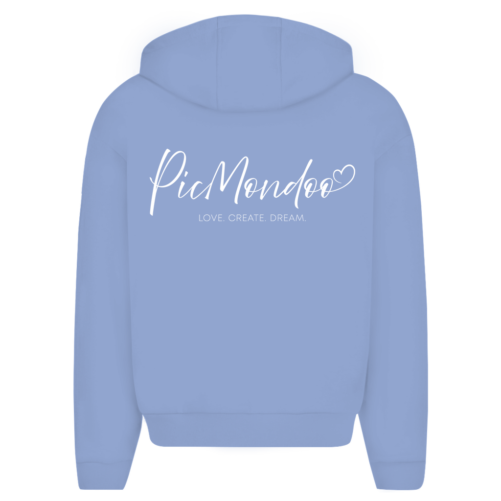 Herren Oversize Zipper Hoodie Picmondoo logo
