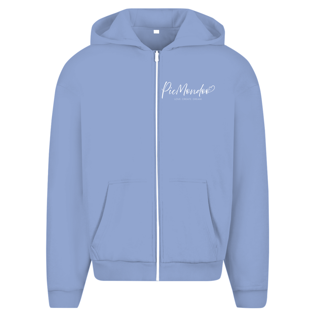 Herren Oversize Zipper Hoodie Picmondoo logo