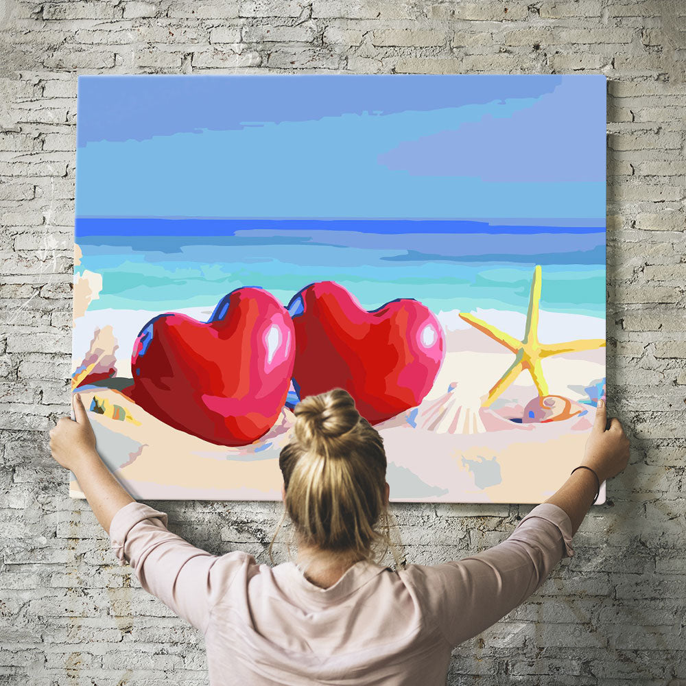 Malen nach Zahlen Set Wandbild Strandliebe