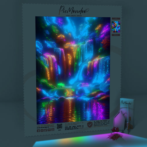 Diamond Painting 7 Tage Special Leuchtbild - Rainbow Waterfall