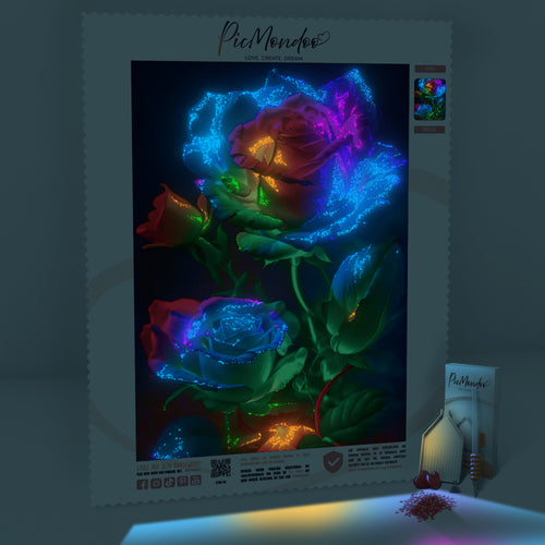 Diamond Painting 7 Tage Special Leuchtbild - Roses of Rainbow