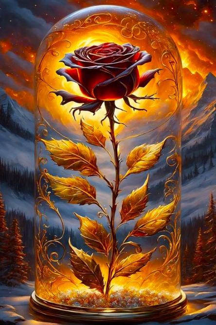 Diamond Painting - Verzauberte Rose "Limited Edition"