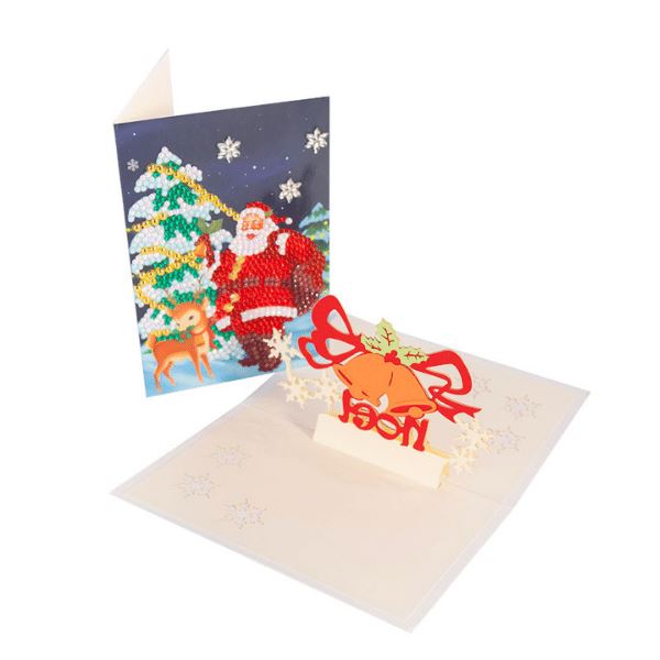 Diamond Painting Weihnachtskarte - Santa mit Rentier