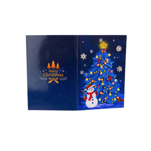 Diamond Painting Weihnachtskarte - Blauer Weihnachtsbaum