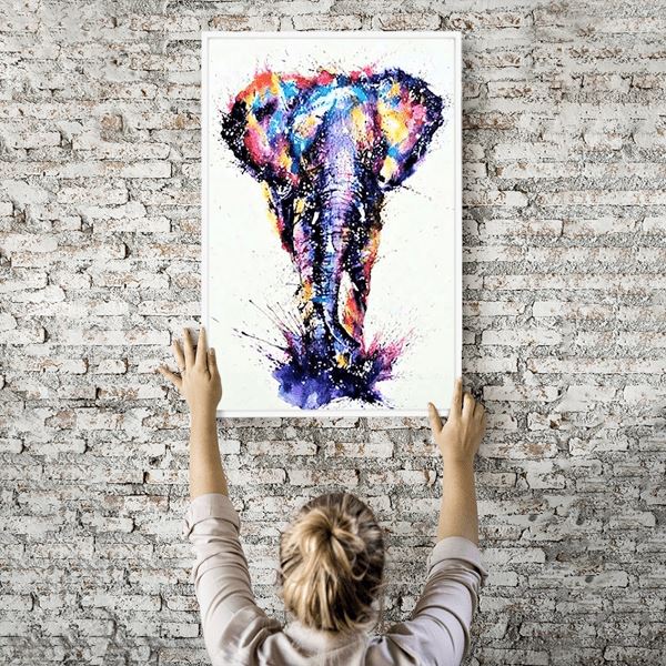 Diamond Painting Wandbild Elefant "Farbenklecks"