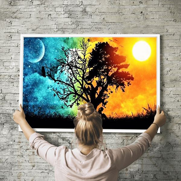 Diamond Painting Wandbild Baum der Zeit