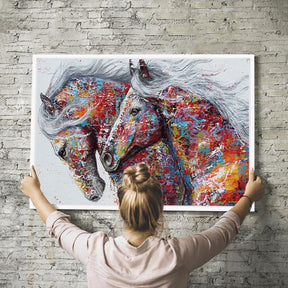 Diamond Painting Wandbild Pferde der bunten Farben