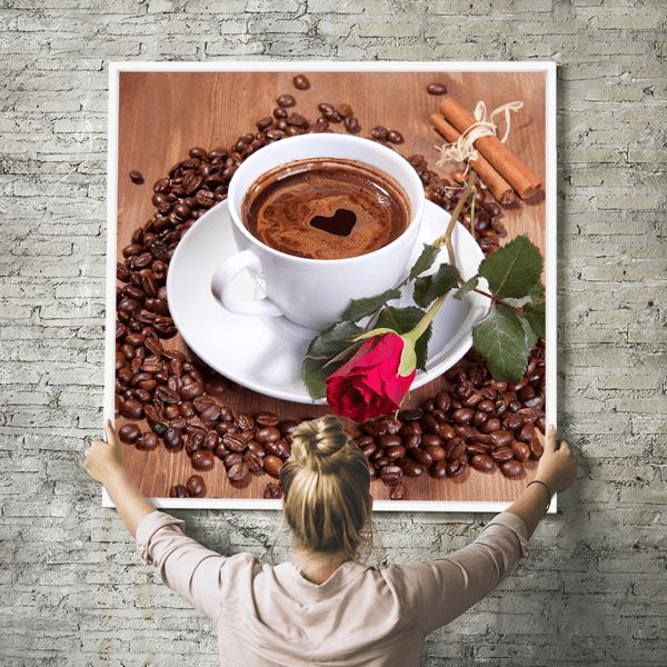 Diamond Painting Wandbild Rosenkaffee