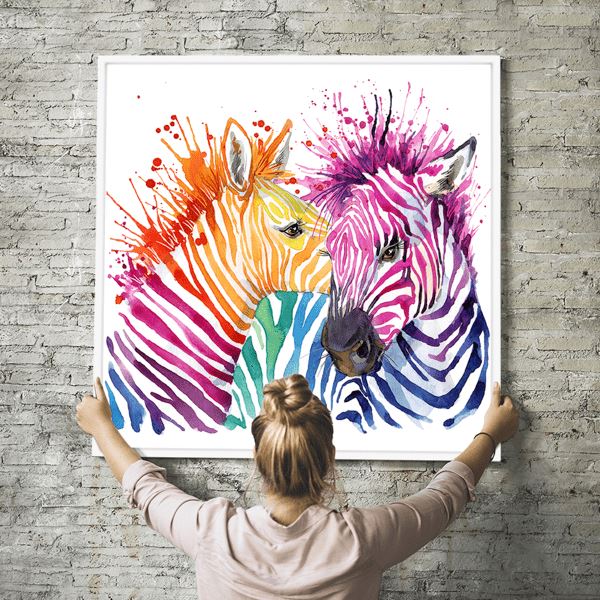 Diamond Painting Wandbild Bunte Zebras