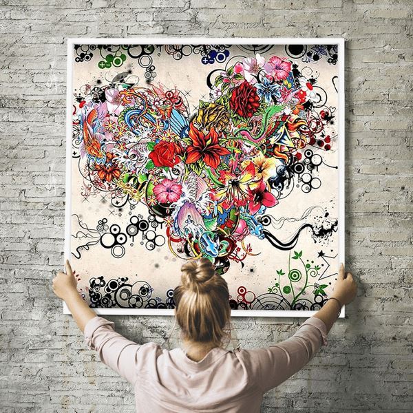 Diamond Painting Wandbild Herz der vielen Farben