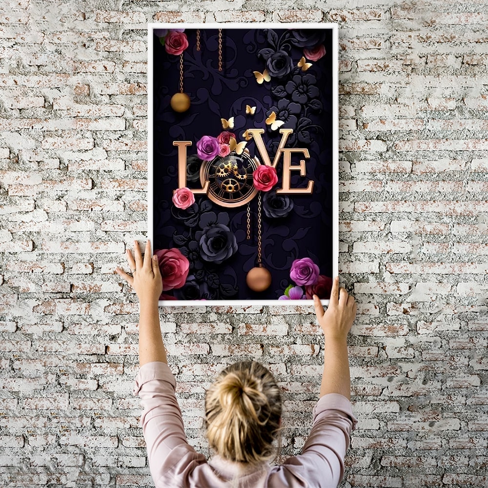 Diamond Painting Wandbild Love O´Clock