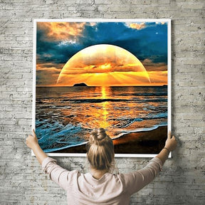 Diamond Painting Wandbild Sun by Ocean