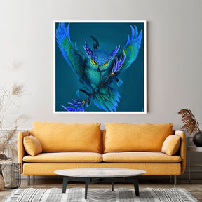 Diamond Painting Strass Special Wandgestaltung XL Blue Owl