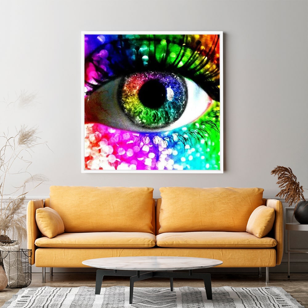 5D Diamond Painting Diamonds Colorful mit Eye - Strass Special