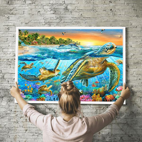 Diamond Painting Strass Special Wandbild XL Paradies der Schildkröten