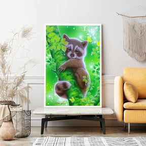 Diamond Painting Strass Special Wandgestaltung Sweet Raccoon MINI