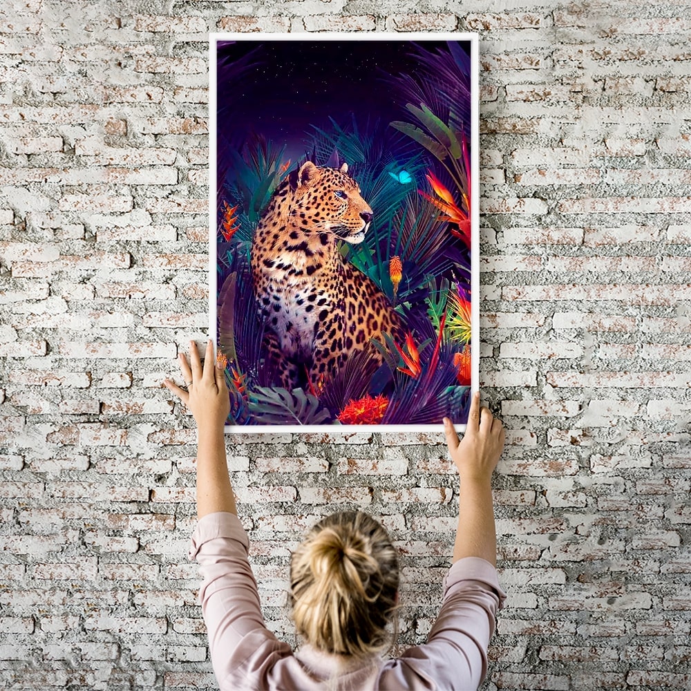 Diamond Painting Wandbild Leopard der bunten Träume