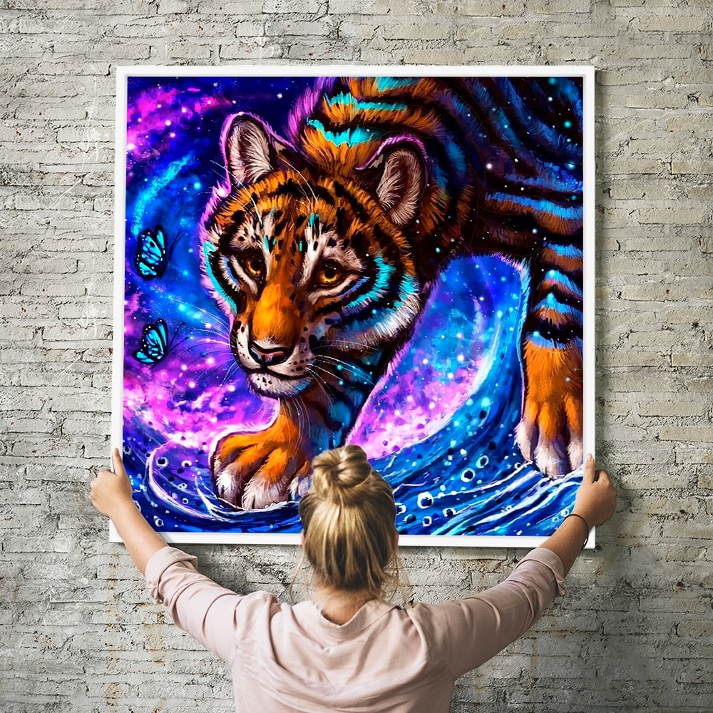 Diamond Painting Wandbild Tiger im Universum