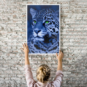 Diamond Painting Wandbild Blue Leopard