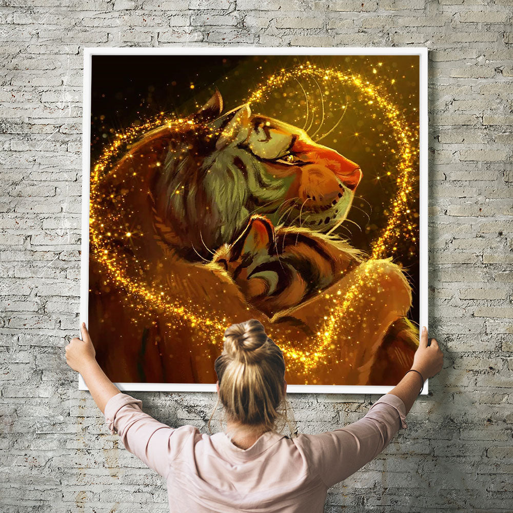 Diamond Painting Wandbild Tiger Liebe