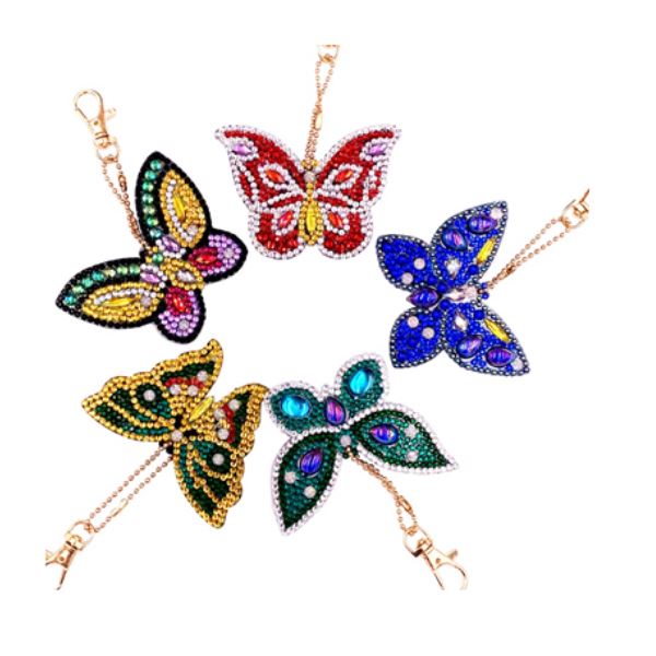 Diamond Painting Schlüsselanhänger - Schmetterlinge