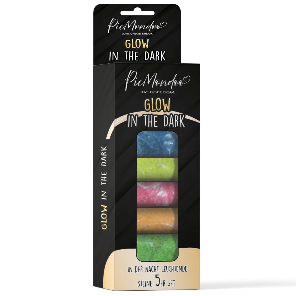 Glow in the Dark Stein-Set - Quadratisch