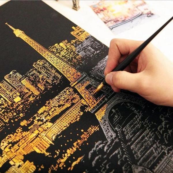 XXL Scratch Painting - Eiffelturm