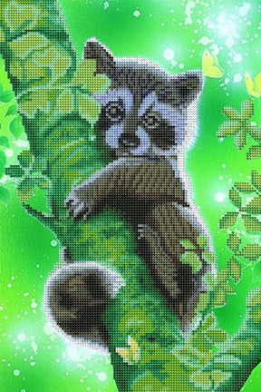 Diamond Painting Strass Special Teilbild Sweet Raccoon MINI