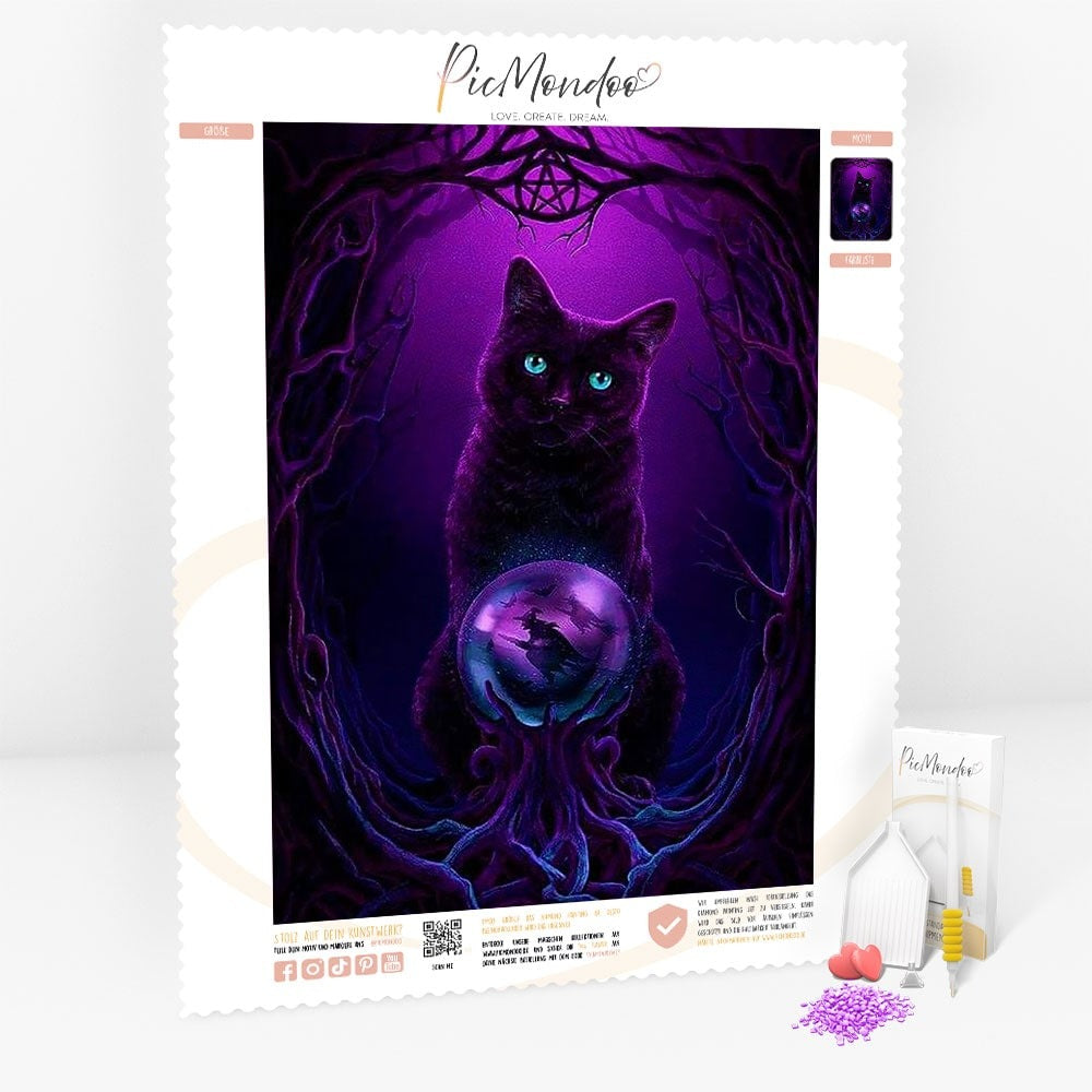 Diamond Painting Leinwand Magic Cat