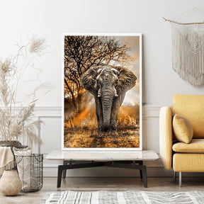 Diamond Painting Wandgestaltung Afrikanischer Savannenelefant