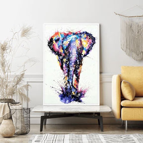 Diamond Painting Wandgestaltung Elefant "Farbenklecks"