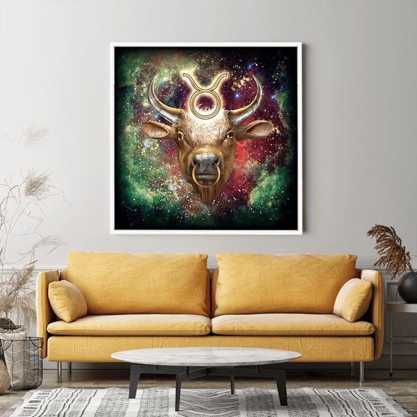 Diamond Painting Wandgestaltung Sternzeichen "Stier"