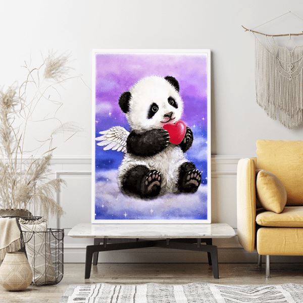 Diamond Painting Strass Special Wandgestaltung XL Panda der Liebe